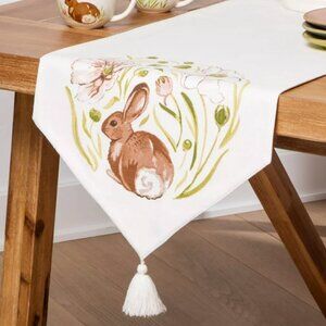 Rabbit Bunny Material Table Runner 14" x 48"